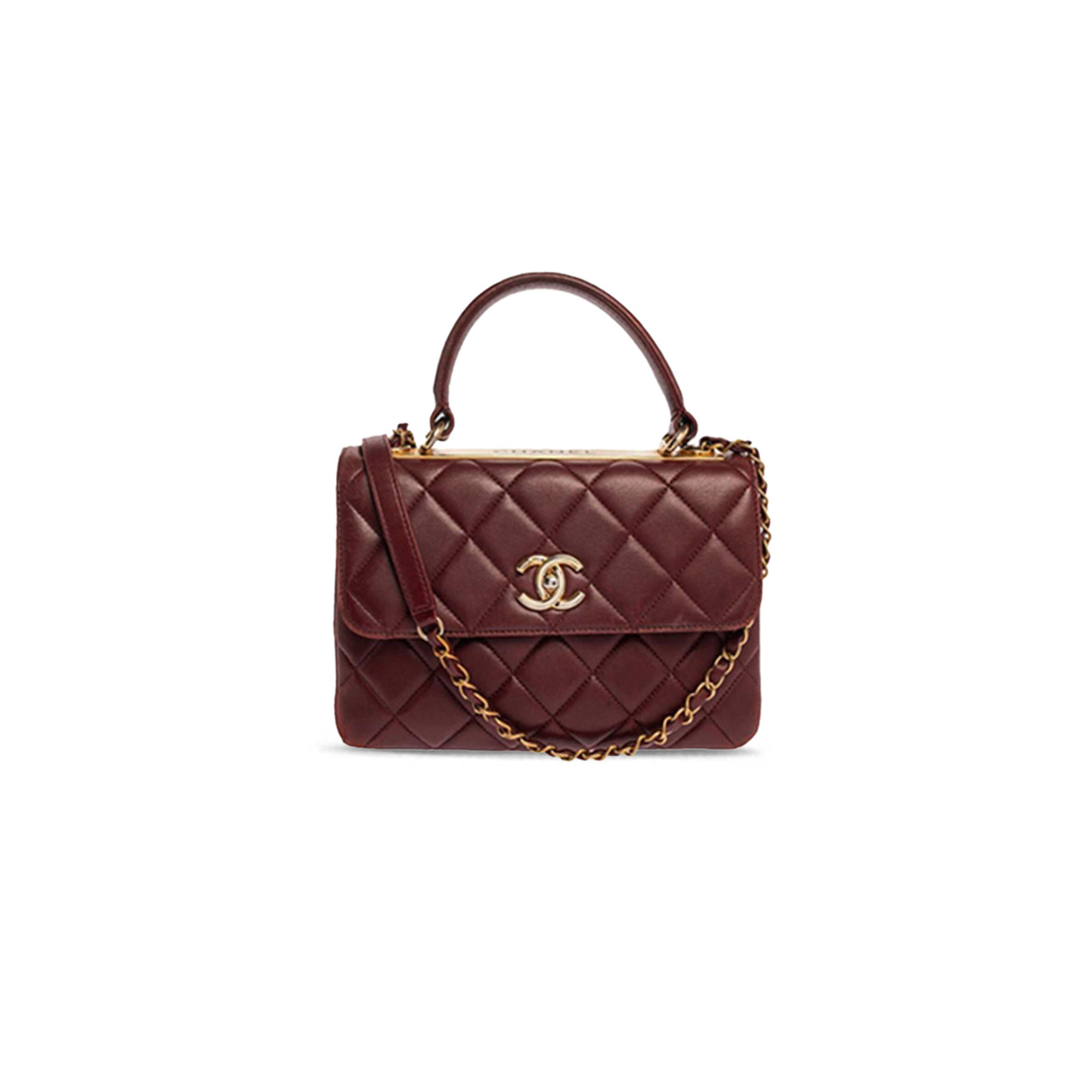CHANEL QUILTED LAMBSKIN SMALL TRENDY CC TOP HANDLE FLAP BAG (25*17*9cm) 